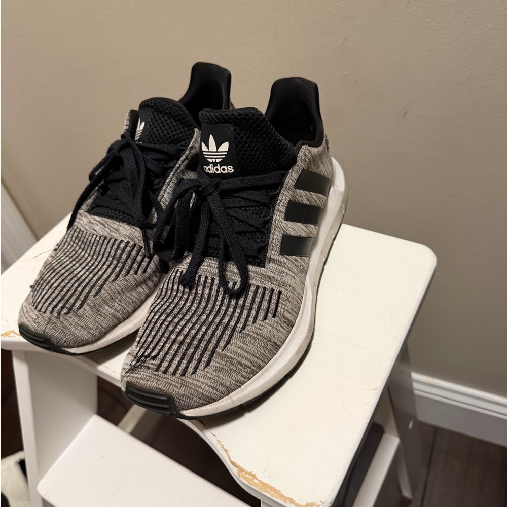 Adidas Black and Gray Running Shoes
